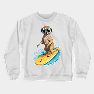 Surfing Meerkat Crewneck Sweatshirt